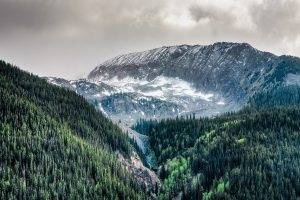 nature, Landscape, Colorado, Mountain, Forest, Clouds, Snow, Trees
