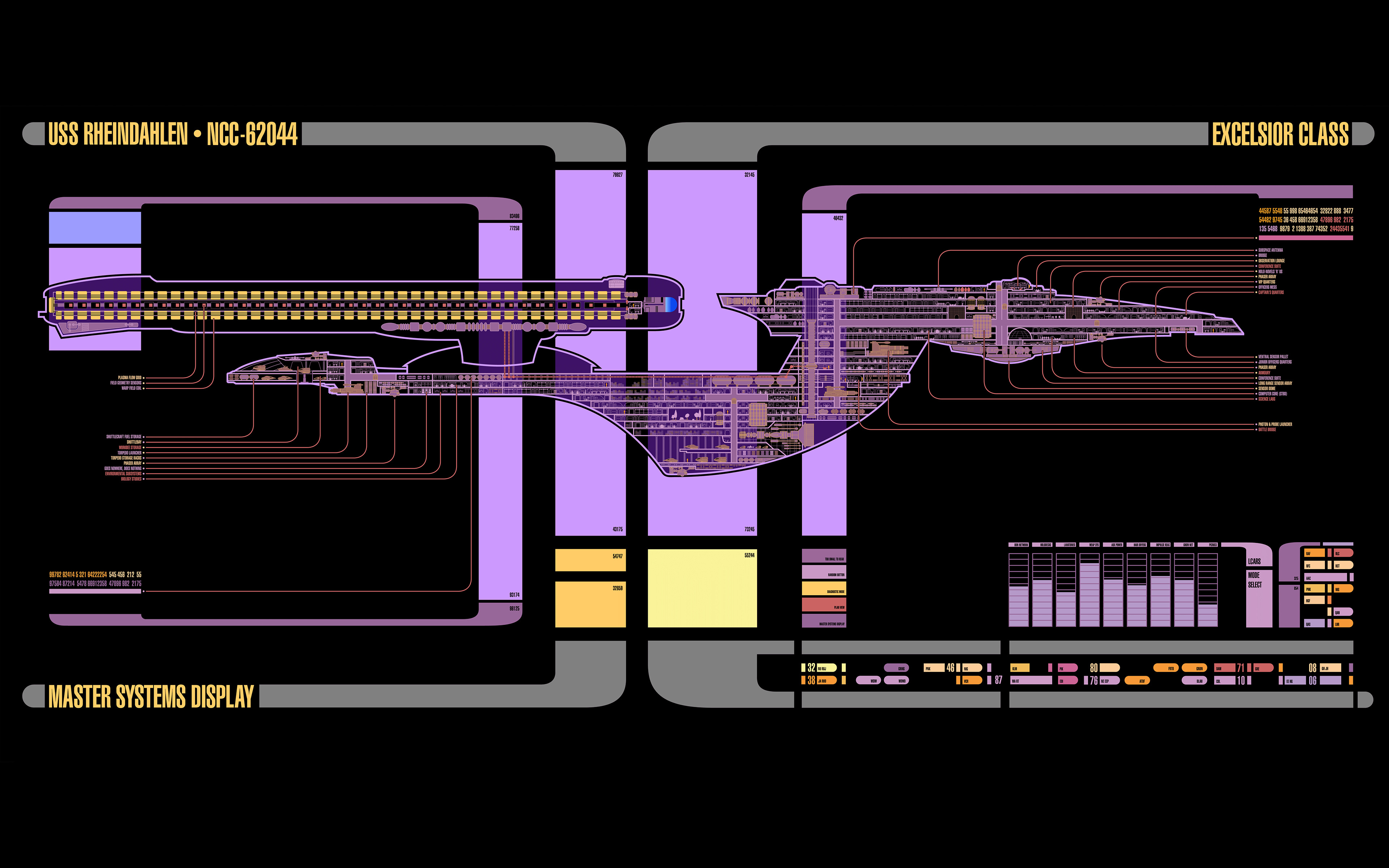 Star Trek, LCARS, Spaceship, Schematic Wallpaper