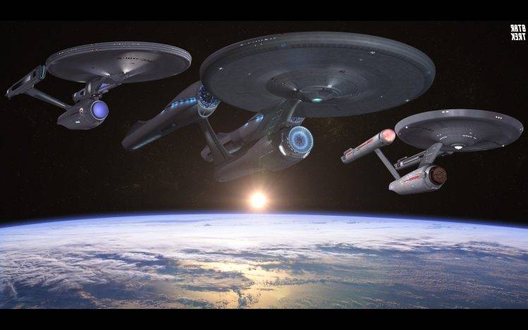 Star Trek, USS Enterprise (spaceship), Space, Earth HD Wallpaper Desktop Background