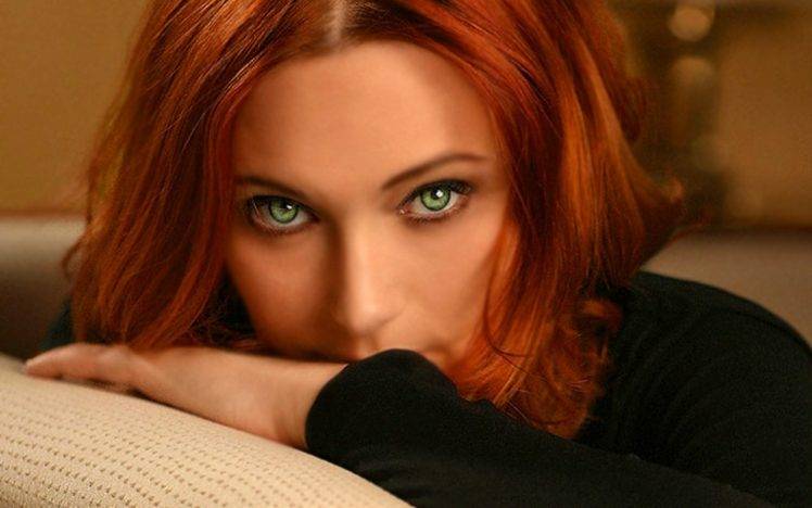 redhead, Green Eyes, Women HD Wallpaper Desktop Background