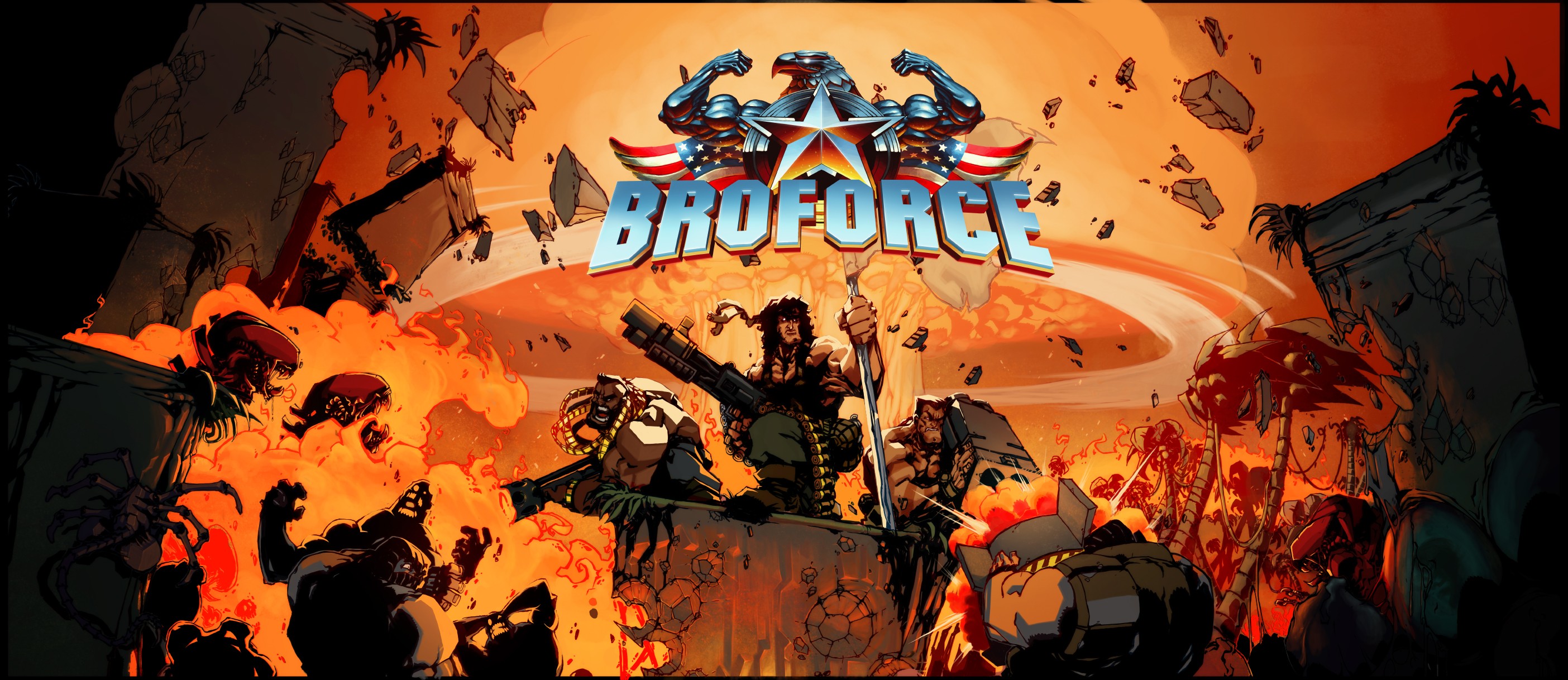 Broforce, Video Games, PC Gaming, Cover Art Wallpaper