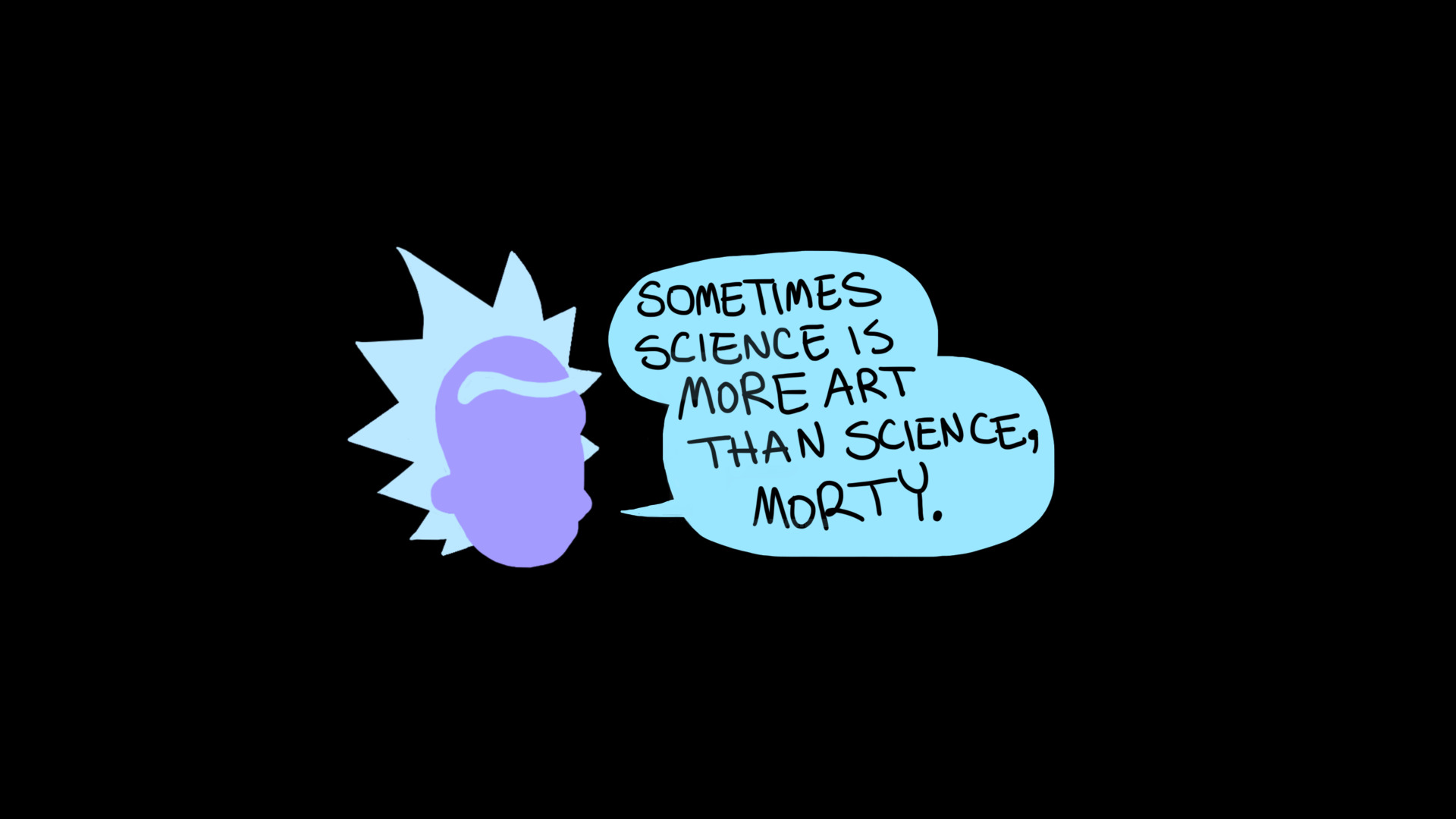 Rick And Morty, Rick Sanchez, Quote, Science, Simple Background, Black Background Wallpaper