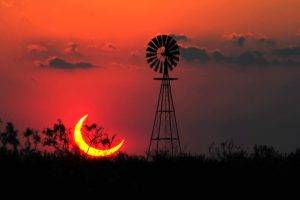 landscape, Sun, Texas, Eclipse