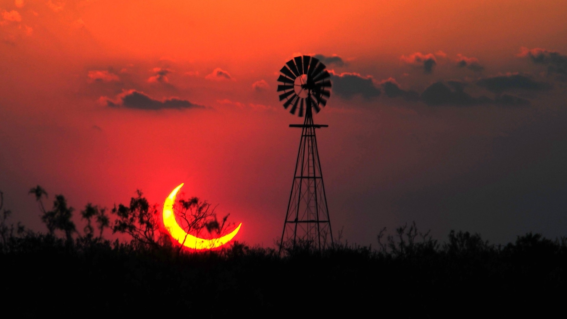 landscape, Sun, Texas, Eclipse Wallpaper