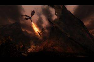 dragon, Dragonfight, The Elder Scrolls, The Elder Scrolls V: Skyrim