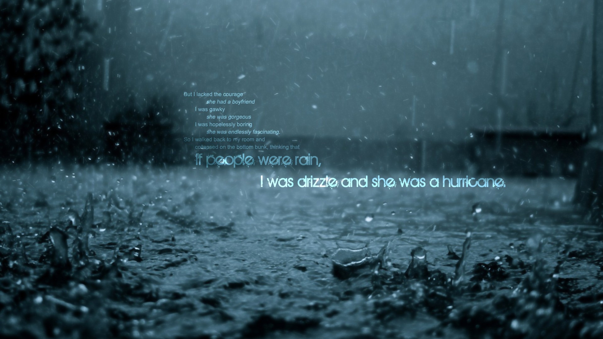 quote, John Green, Rain, Text Wallpaper