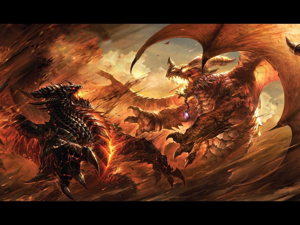 dragon, Dragonfight, World Of Warcraft Wallpaper