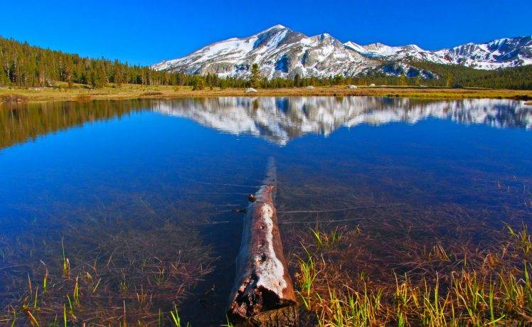 nature, Landscape, Mountain, Lake, Water, Reflection, Forest, Snowy Peak, Blue, Sky HD Wallpaper Desktop Background