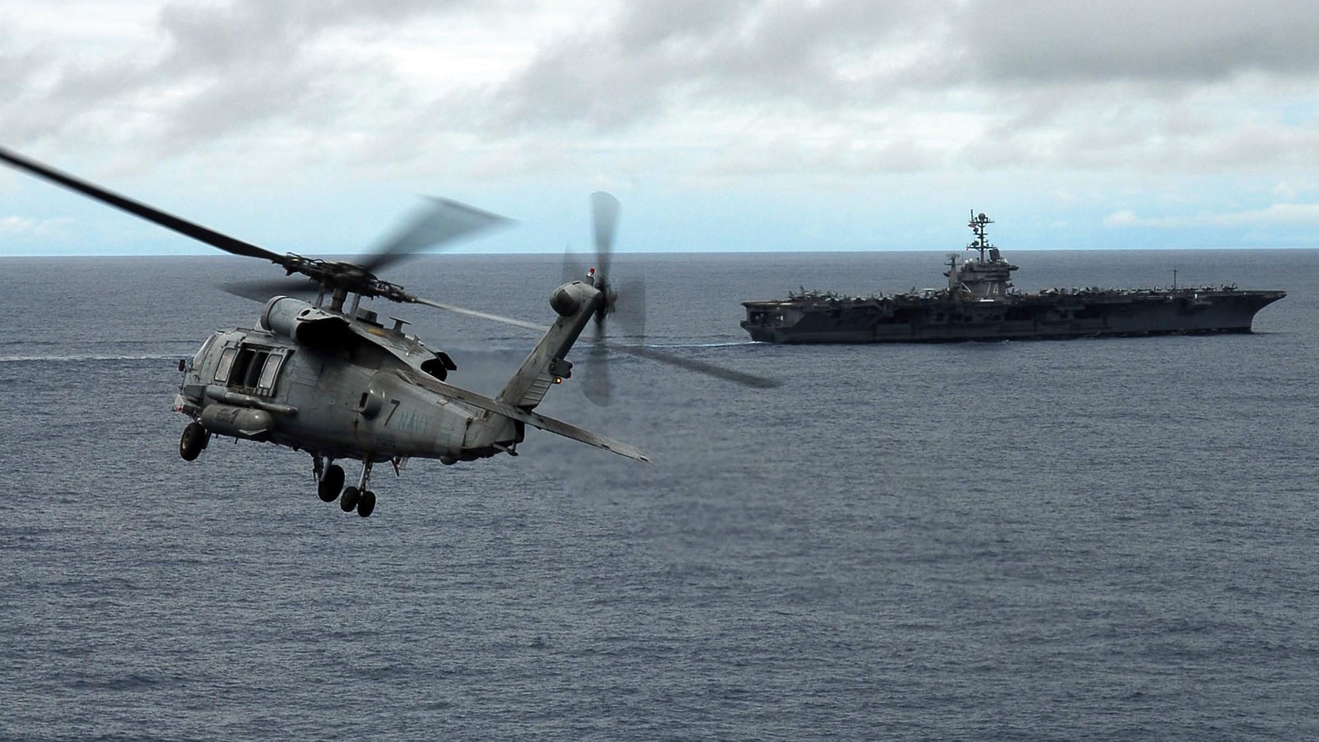 military, Aircraft Carrier, Helicopters Wallpaper