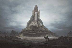 launch Pads, Space Shuttle, Wasteland, Apocalyptic, Dystopian, Horse
