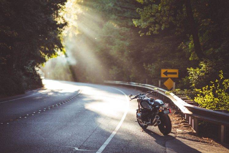 highway, Motorcycle, Sun Rays, Bmw NineT HD Wallpaper Desktop Background