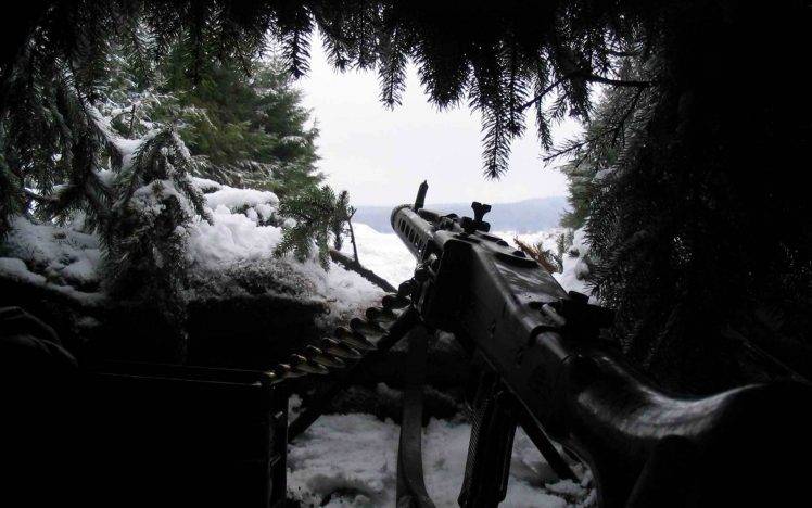 military, Snow, Machine Gun HD Wallpaper Desktop Background