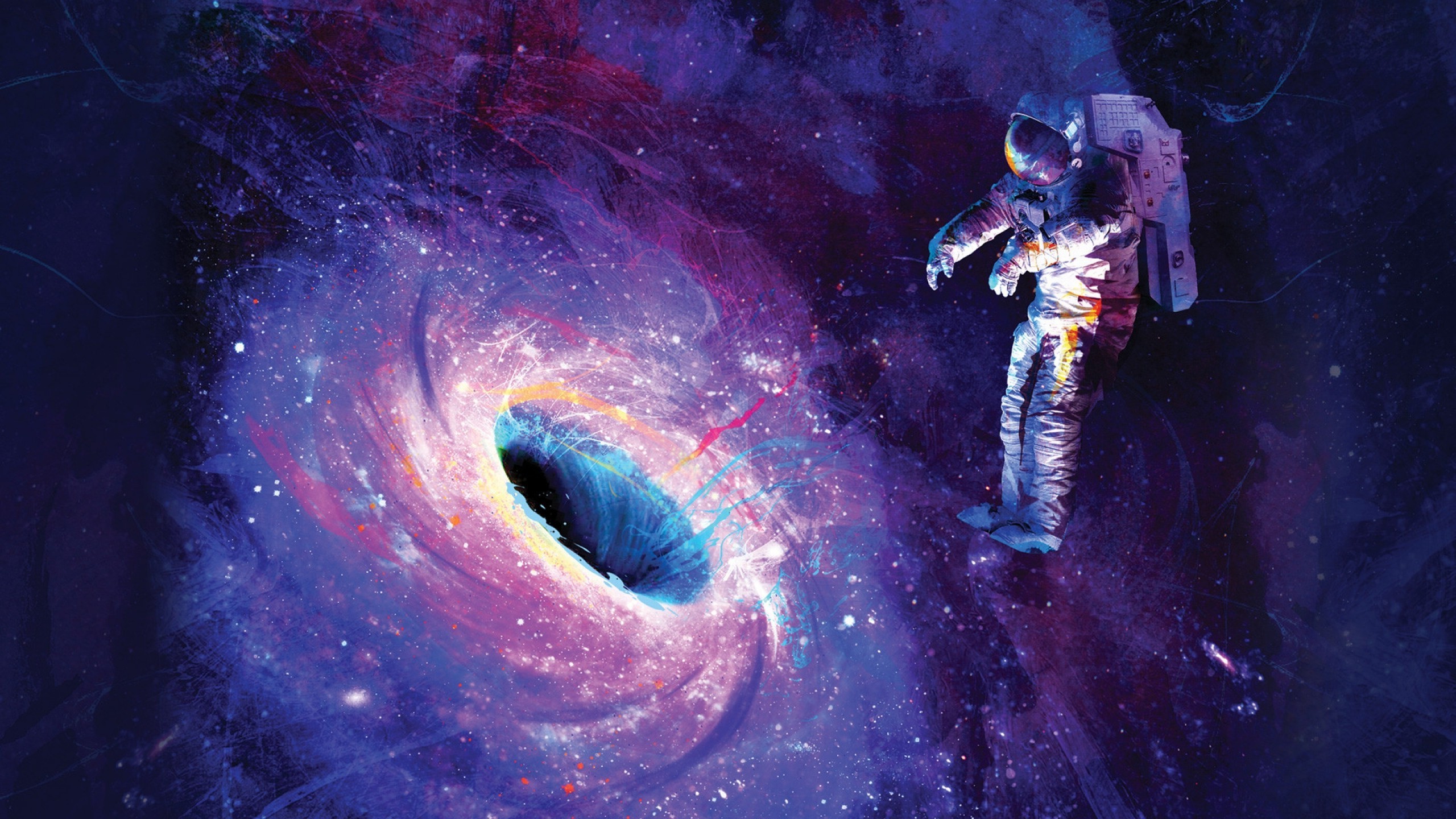 artwork, Astronauts, Space, Colorful Wallpaper