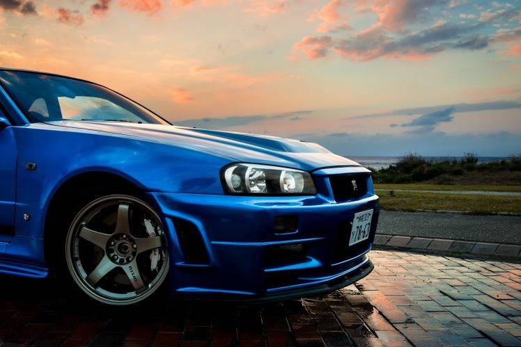 Nissan, Nissan Skyline GT R R34, Car, Blue, JDM HD Wallpaper Desktop Background