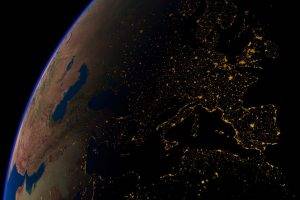 space, Earth, Europe, Lights