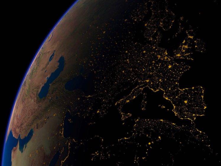 space, Earth, Europe, Lights HD Wallpaper Desktop Background
