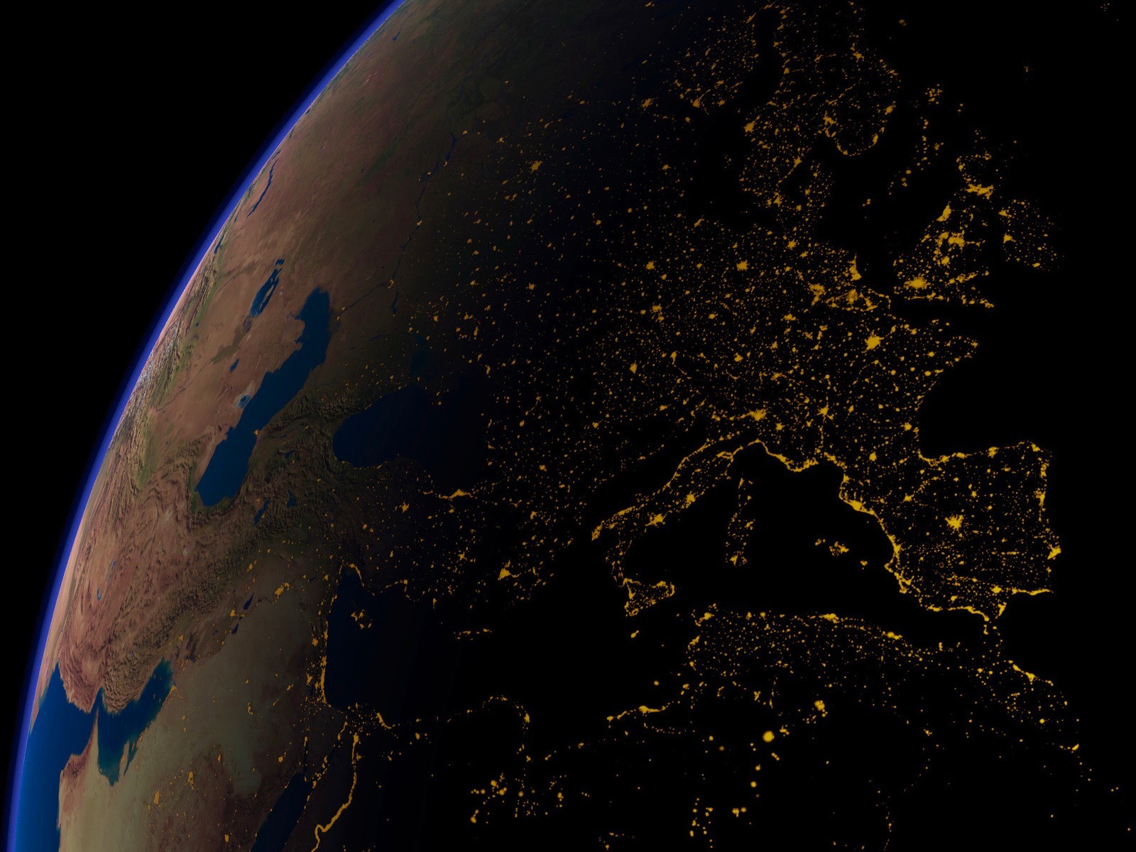 space, Earth, Europe, Lights Wallpaper