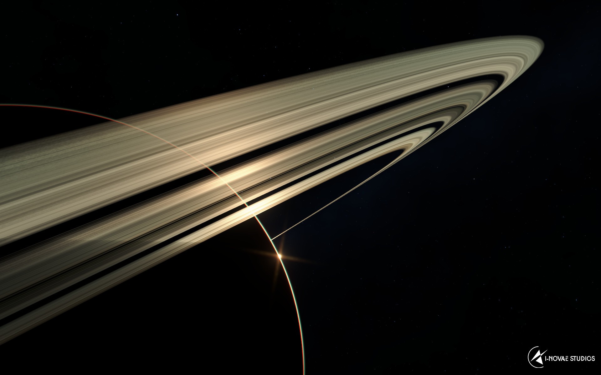 space, Spaceship, Planet, Rings Wallpaper