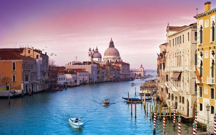 landscape, City, Venice, Italy, Canal, Building, Church, Architecture, Boat, Urban HD Wallpaper Desktop Background