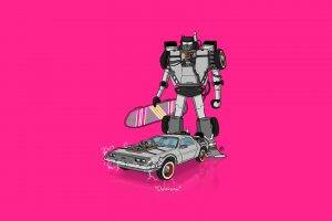 car, Transformers, Minimalism, DeLorean, Back To The Future
