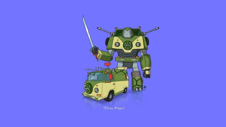 car, Transformers, Minimalism, Teenage Mutant Ninja Turtles HD Wallpaper Desktop Background