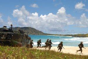 military, Beach, Soldier, USMC, AAV P7 A1