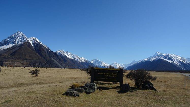landscape, Snowy Peak, Mount Cook, National Park, New Zealand, Nature HD Wallpaper Desktop Background