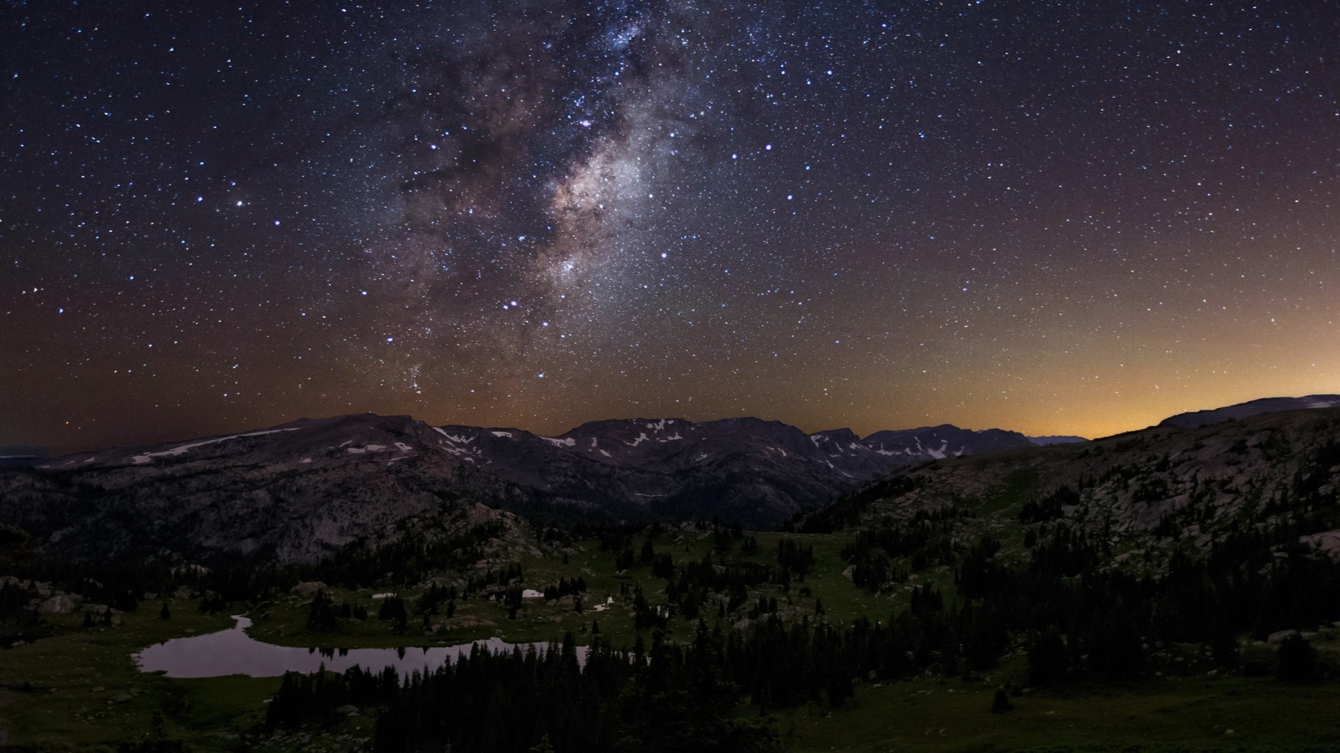 landscape, Starry Night, Milky Way, Stars Wallpaper