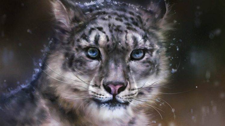 leopard, Snow Leopards, Animals, Artwork, Digital Art HD Wallpaper Desktop Background