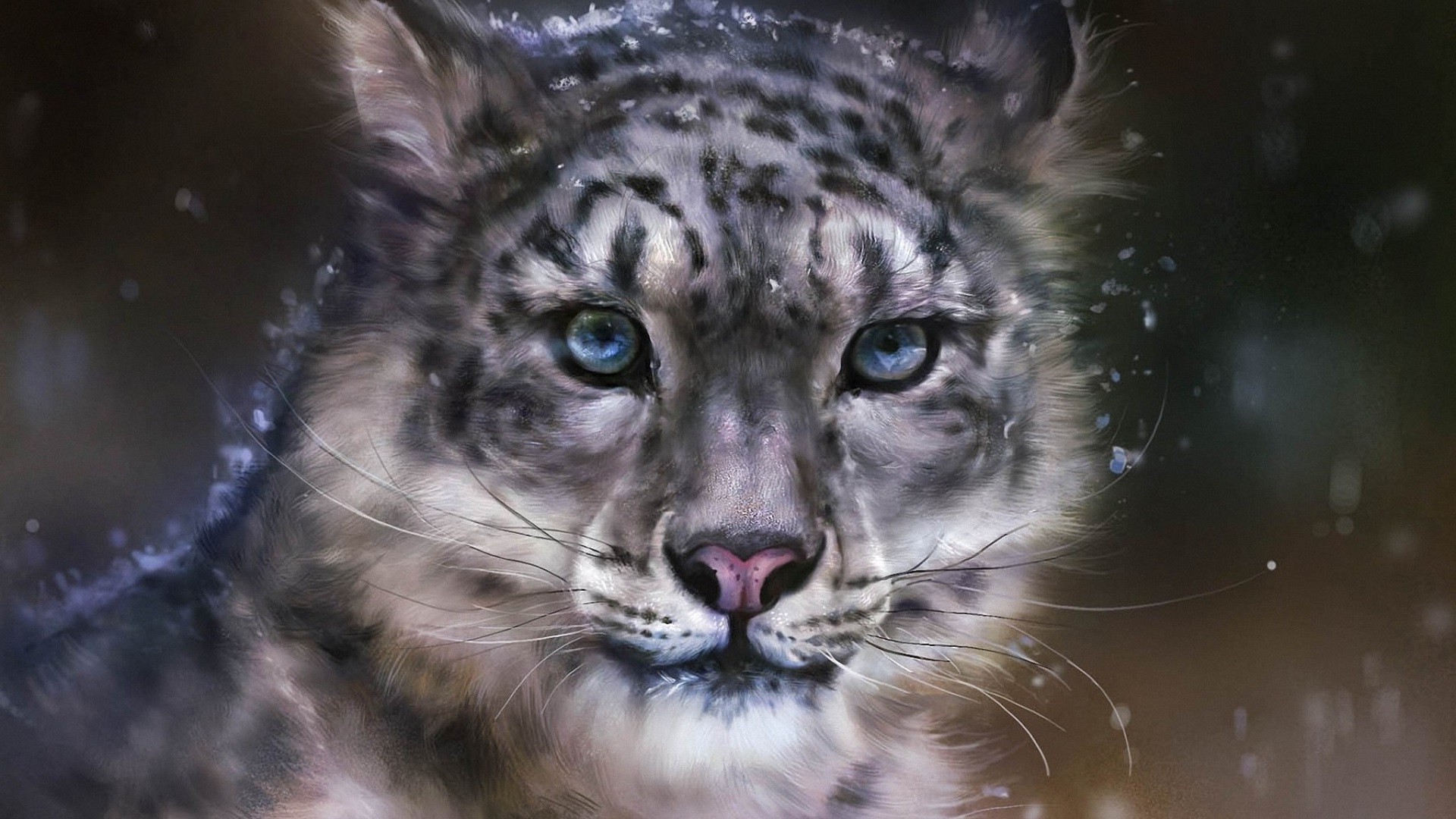 leopard, Snow Leopards, Animals, Artwork, Digital Art Wallpaper