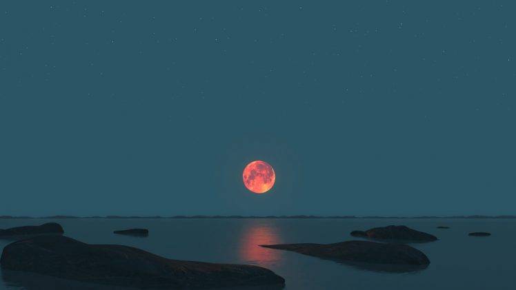 landscape, Moon HD Wallpaper Desktop Background