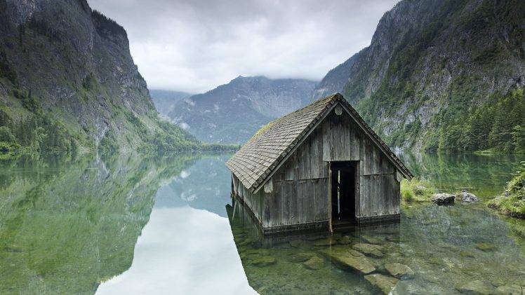 lake, Landscape, House, Nature HD Wallpaper Desktop Background