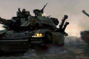 tank, Military, War, Artwork, Multiple Display, M60A3, Leopard 2