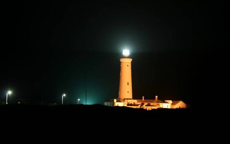 lighthouse, Night, Landscape, Lights HD Wallpaper Desktop Background