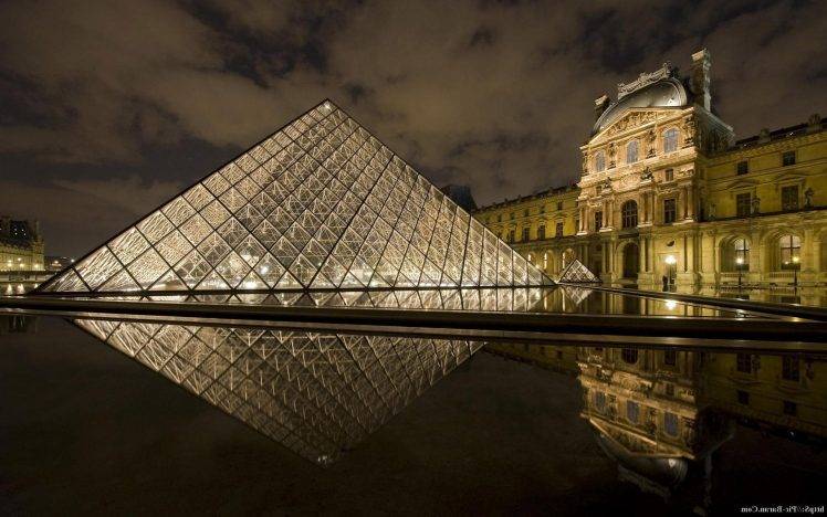 museum, Reflection, The Louvre, Landscape HD Wallpaper Desktop Background