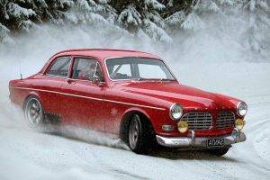 snow, Santa, Santa Claus, Drift, Car, Volvo, Humor