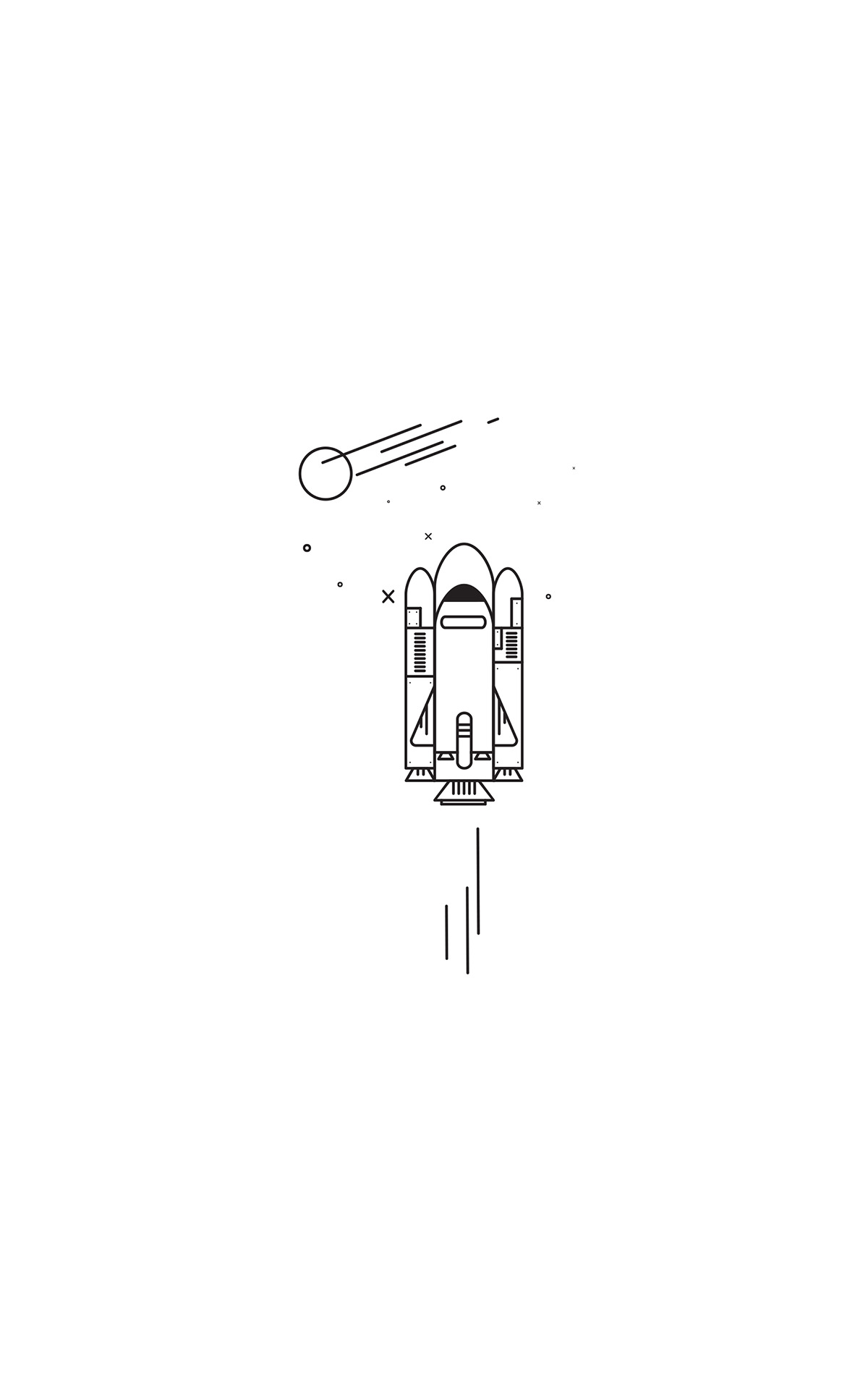 space Shuttle, Space, Minimalism, Portrait Display Wallpaper