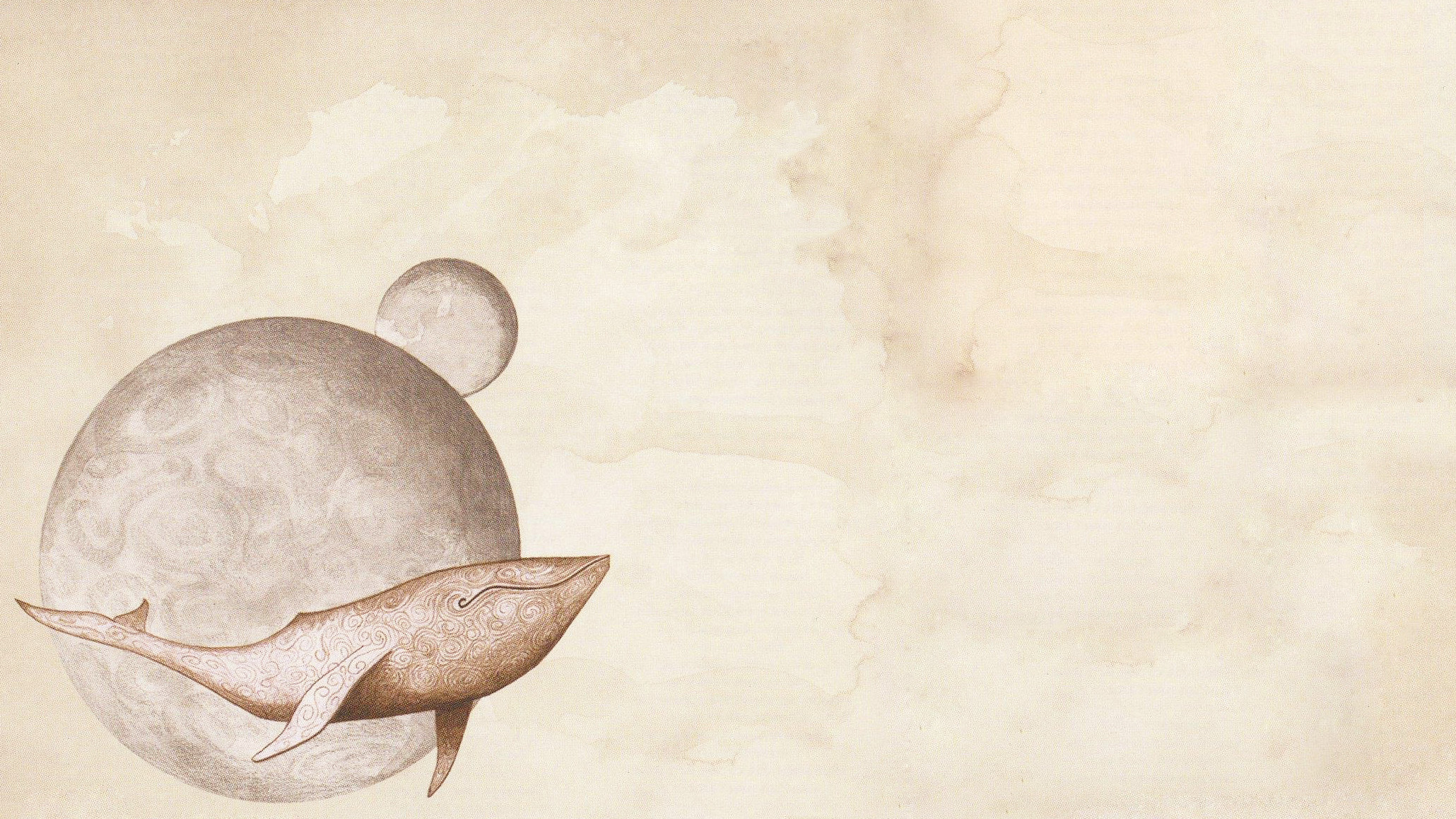 digital Art, Universe, Space, Planet, Minimalism, Whale, Simple Background, Ornamented, Gojira Wallpaper