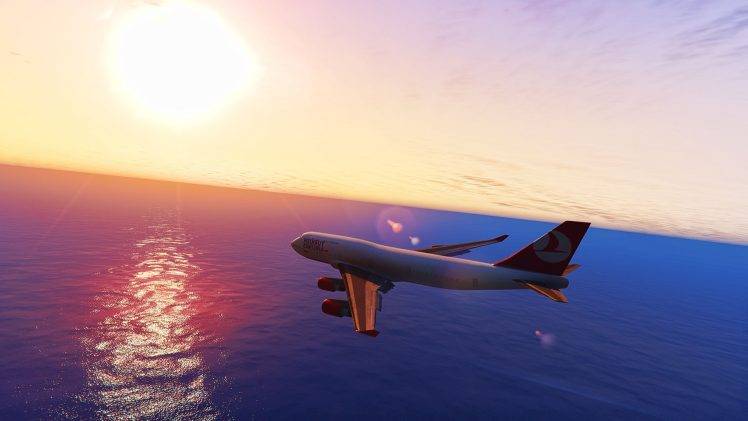 Grand Theft Auto V, PC Gaming, Turkish Airlines, Trevor Philips, Video Games, Aircraft HD Wallpaper Desktop Background