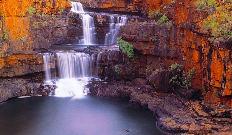 waterfall, Nature, Pond, Rock, Shrubs, Australia, Landscape HD Wallpaper Desktop Background