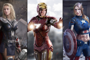 Marvel Comics, Captain America, Iron Man, Thor, Superheroines, Photo Manipulation, Photoshopped