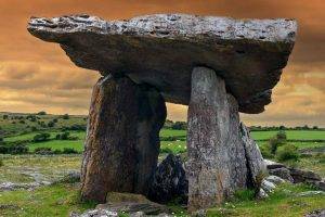 nature, Landscape, Dolmen, Stone, Ireland, Prehistoric, Archeology, Grass, Clouds, Hill