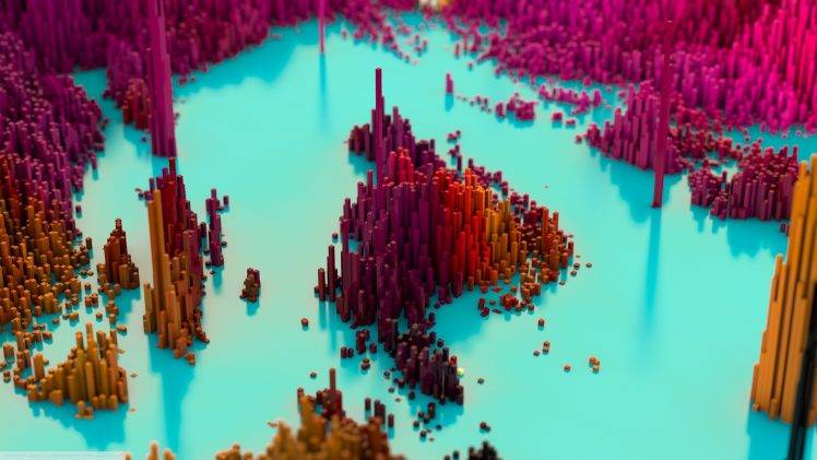 CGI, Pixels, Abstract HD Wallpaper Desktop Background