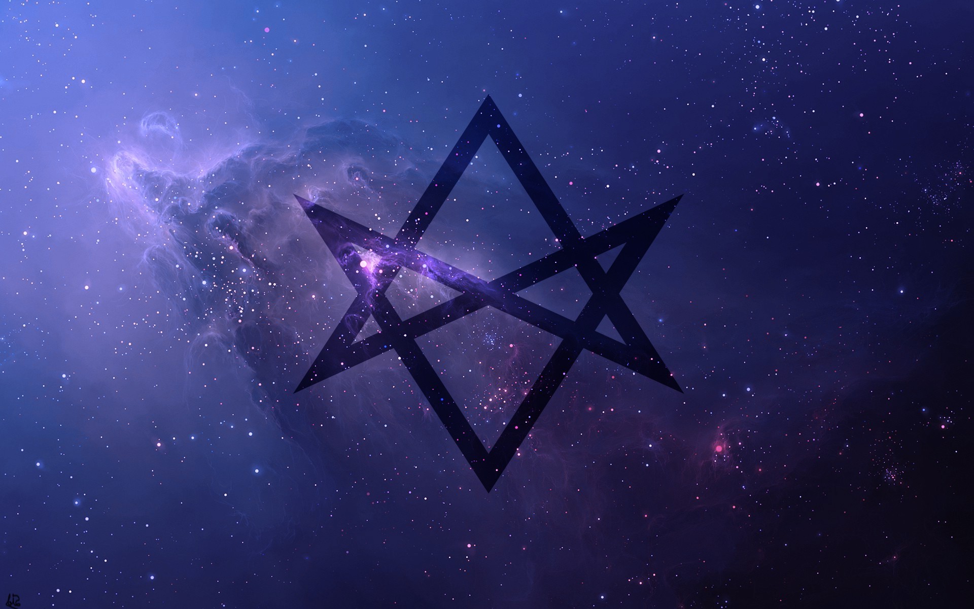thelema, Unicursal Hexagram, Space, Universe, Purple, Bring Me The Horizon Wallpaper