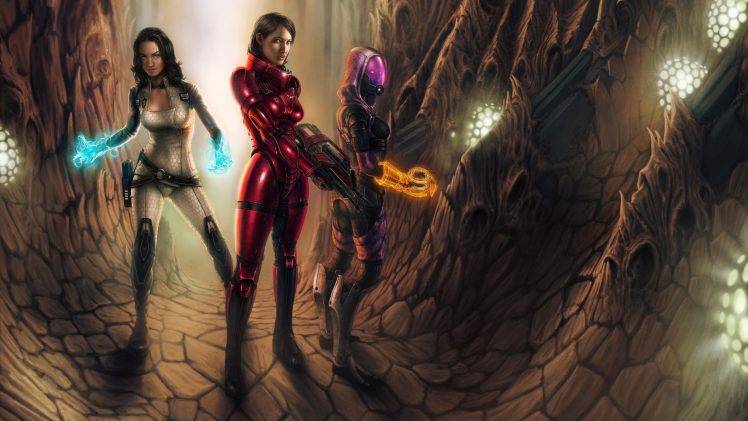 Mass Effect, Miranda Lawson, TaliZorah, Jane Shepard HD Wallpaper Desktop Background