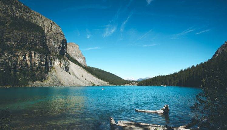 lake, Water, Landscape, Summer, Rock, Trees, Forest HD Wallpaper Desktop Background