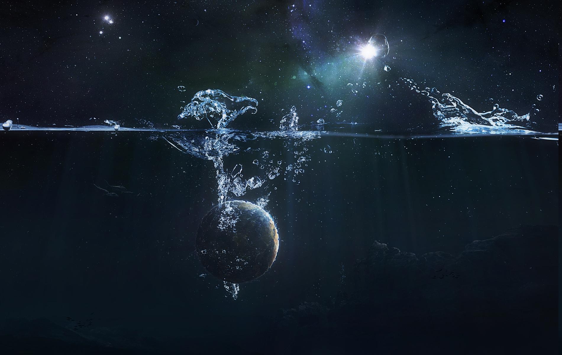 fantasy Art, Water, Planet, Split View Wallpaper