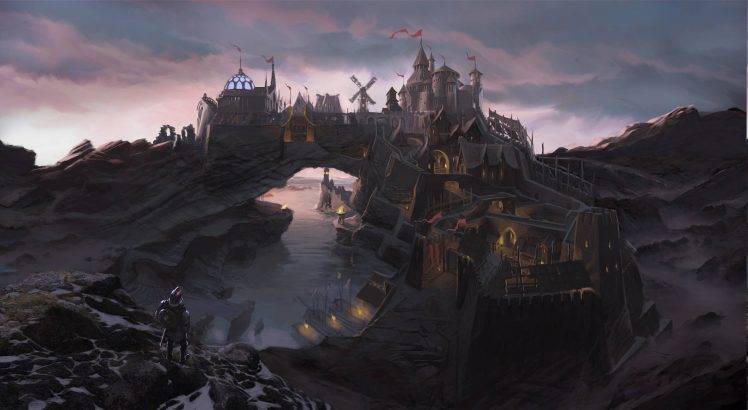 fantasy Art, Knight, Castle HD Wallpaper Desktop Background