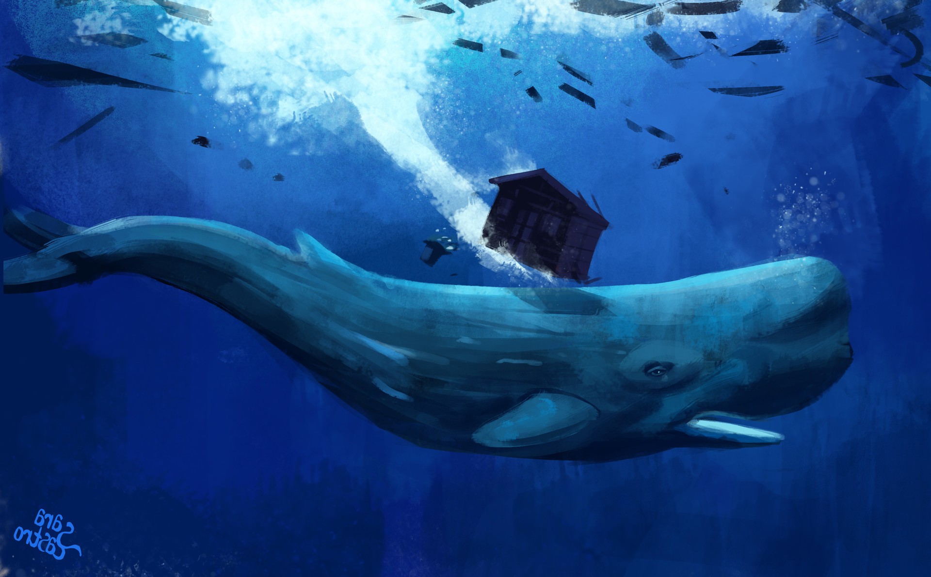 artwork, Animals, Whale, Underwater Wallpapers HD / Desktop and Mobile