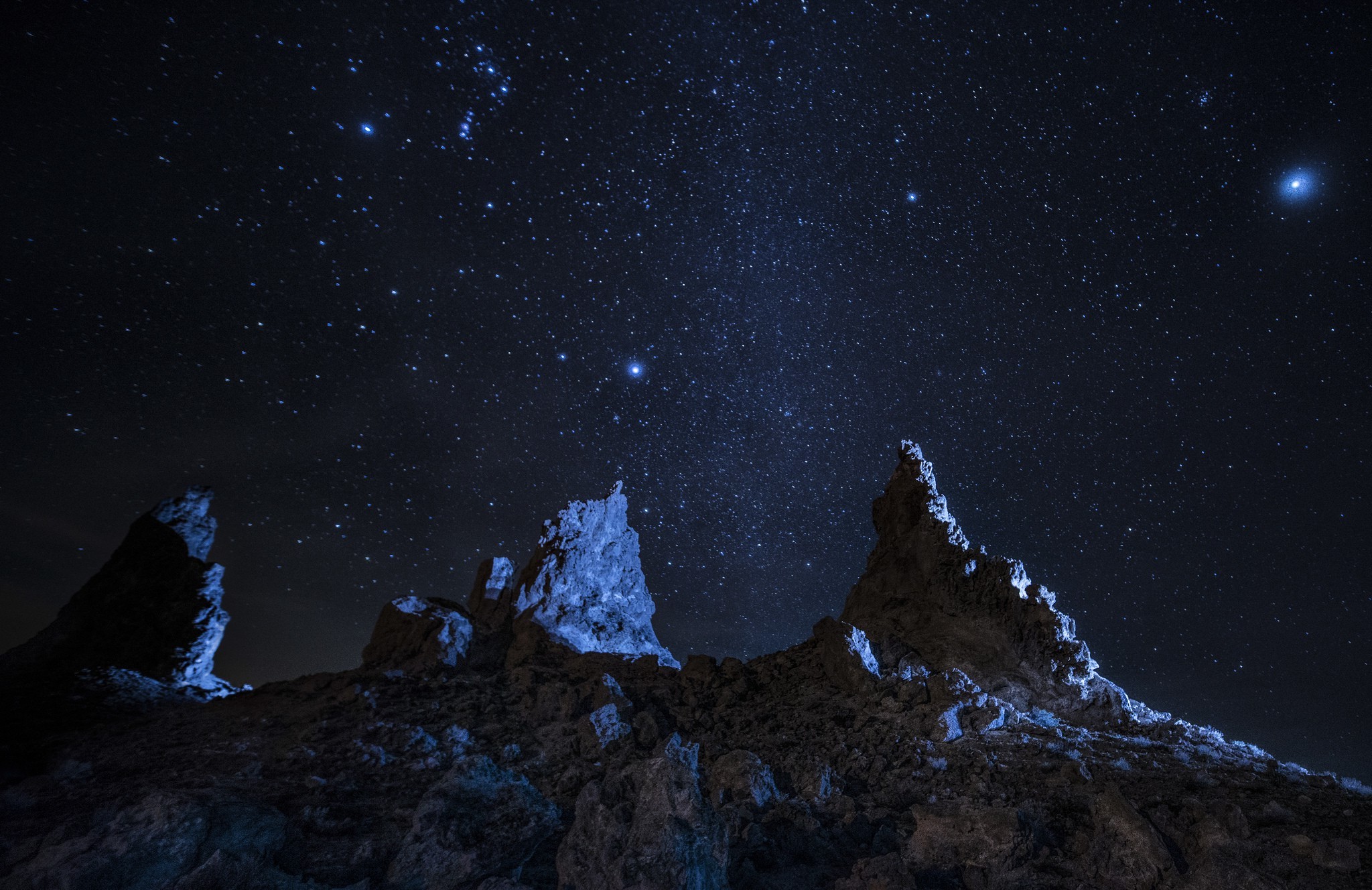 landscape, Night, Stars Wallpaper